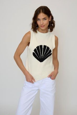 Central Park West Evie Shell Print Tank in Ivory at Nordstrom, Size X-Small