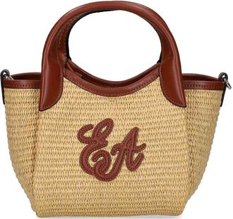 Emporio Armani Small Straw Tote Bag