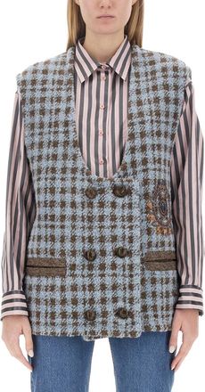 Etro Houndstooth Over Vest-Donna