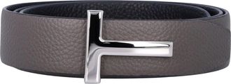 Tom Ford Reversible T Riem 30 M - Heren - Riemen - Grijs - 95 CM - Leer - Accessoires