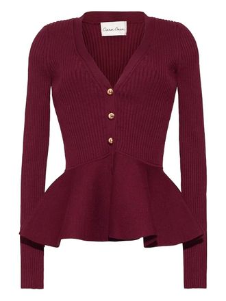 Cara Cara Viva ribbed buttoned top - women - Viscose/Polyester/Nylon/Spandex/Elastane - S - Red