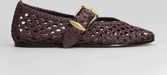 Zimmermann Helix Ballet Flats In Bordeaux Leather
