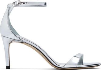 Stuart Weitzman Nudist II Sandal 75 - Dames - Sandalen met hakken - Grijs - 39 EU - Schoenen