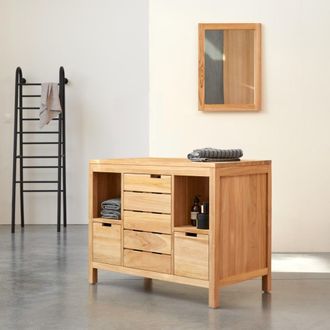 Tikamoon Mueble de almacenaje de teca maciza 100 cm