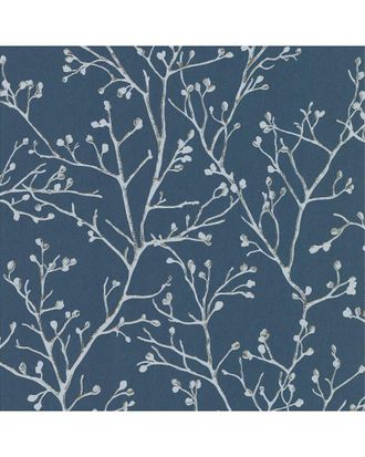 Brewster Home Fashions Koura Sapphire Budding Branches Wallpaper