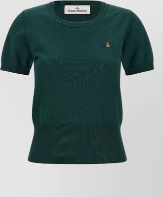 Vivienne Westwood cashmere cotton short-sleeve crew-neck knitted top