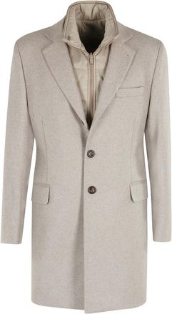 Fay Jassen, Heren, Beige, L, Wol, Easy DB Coat