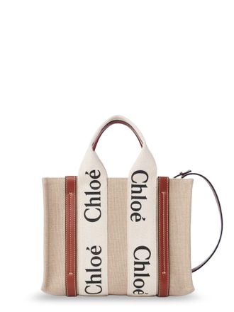 Chlo&eacute; Woody Linen And Leather Tote Bag-Donna