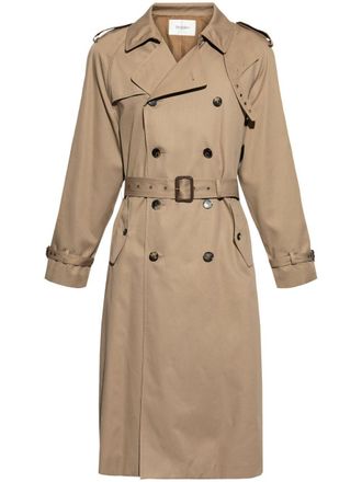 Saint Laurent gabardine-weave trench coat - Neutrals