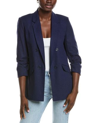 Jones New York Scrunch Sleeve Linen-Blend Jacket