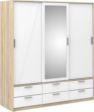 Furniture To Go Line Wardrobe 3 Doors 6 Drawers