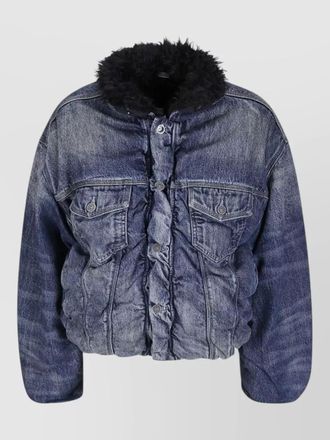 Diesel faded denim padded jacket
