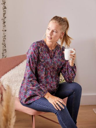 Vertbaudet Bluse f&uuml;r Schwangerschaft & Stillzeit marine