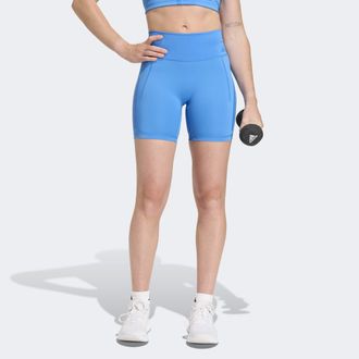 adidas Shorts ADIDAS PERFORMANCE OPTIME WORKOUT 3-STREIFEN KURZE LEGGINGS, Damen, Gr. XXL, L&auml;nge 7, ray blau, innenbeinl&auml;nge ca. 18 cm, Obermaterial: 73% Pol
