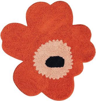 Marimekko Unikko Badematte, 73 x 74 cm, orange red / powder / charcoal