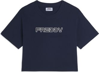 Freddy T-shirt Cropped in Jersey di Cotone con Logo FREDDY