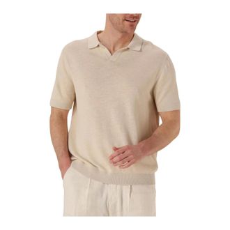 Selected Slhmattis SS Knit SUN Open Polo Noos - Heren - Tops - Beige - Maat: L