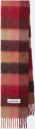 Acne Studios Checked alpaca, wool, and mohair-blend scarf
