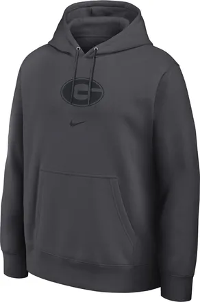 Nike Georgia Washed Club Nike Mens College Pullover Hoodie in Grey | 16TW06FGBN-8R4