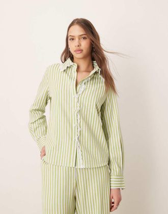 Sister Jane Sister Jane striped shirt in bright green - part of a set