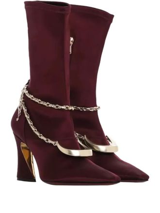 Zimmermann 85mm chain-detail ankle boots - Red