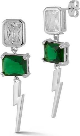 Chloe and Madison Lightning Bolt Drop Earrings in Silver at Nordstrom Rack