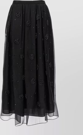 Max Mara embellished high-waisted midi skirt overlay