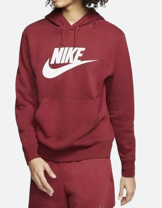 Nike Mens NIKE Mens Hoodie BV2973 Sportswear Club Fleece Graphic Pullover Sweats S M L XL - Red - Size: 42