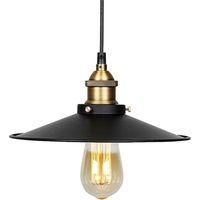 OEM L&aacute;mpara Colgante E27, Dise&ntilde;o Sencillo, Estilo Industrial Vintage, Pantalla Edison, L&aacute;mpara Colgante Negra Para Bar, Restaurante O Loft (&oslash; 36 Cm) - Cre