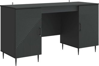 vidaXL Escritorio Negro 142,5 X 50 X 75 Cm Madera De Ingenier&iacute;a Vidaxl