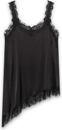 Fiorella Rubino Sleeveless Tops - Dames - Tops zonder mouwen - Zwart - L - Satijn - Tops