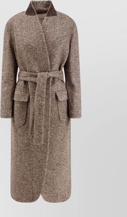 Brunello Cucinelli padded wool blend coat with back slit