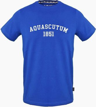 Aquascutum Mens Arch Logo Crew Neck Short Sleeve T-Shirt - Blue - Size: 2X large