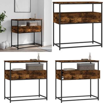 vidaXL Tavolino Consolle Rovere Fumo 75x40x75 cm in Legno Multistrato - Tavolo da ingresso - Tavolo da soggiorno