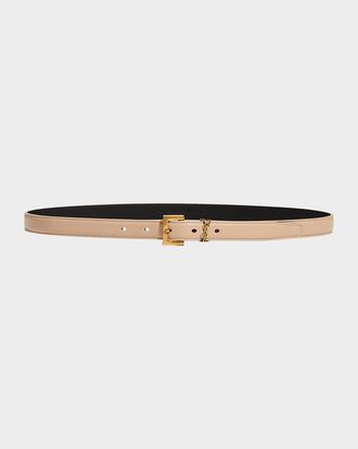 Saint Laurent YSL Monogram Leather Belt