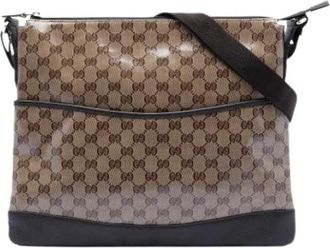 Gucci Pre-owned Cross Body Bags, female, Beige, Size: ONE SIZE Pre-owned Fabric Crossbody Bag