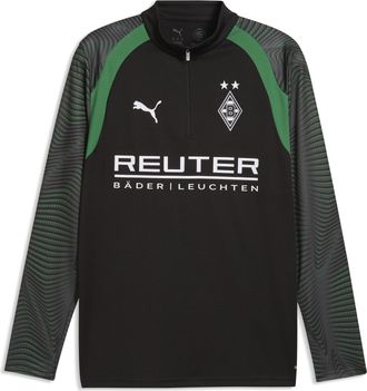 Puma Maglia da training aderente Borussia M&ouml;nchengladbach con zip corta da uomo, Accessori, Nero, XXL