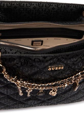 Guess Quilted Polyurethane Tote Bag - Black