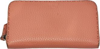 Fendi Selleria Pink Salmon Pink Leather Long Wallet (Bi-Fold) (Pre-Owned)