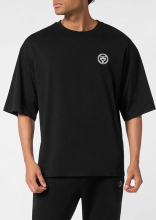 Plein Sport T-shirt relaxed fit in jersey con stampa logo