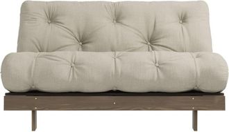 Karup Design Sofá cama 140x200cm de madera oscura y tela - Lino