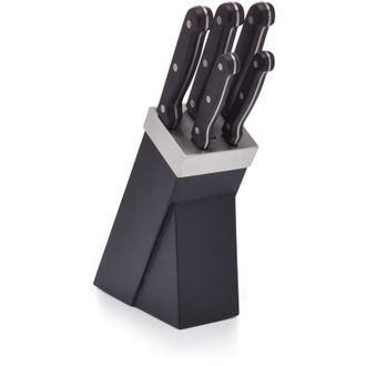 Kitchen Craft Kitchencraft Juego De Cuchillos De Cocina Con Bloque, Juego De 5 Piezas De Acero Inoxidable Para Cortar, Negro