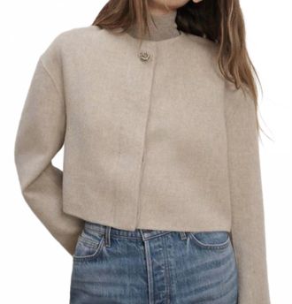 Veronica Beard Philips Cropped Jacket In Oatmeal