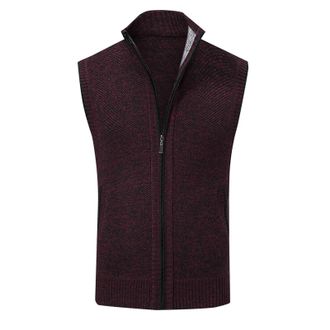 Generic Mens Bowling V Neck Knitted Mens Sweater Vest Sleeveless Jumper Stand Collar Slipover Knitwear Sweater Tank Tops Sports Wear Sweater Top