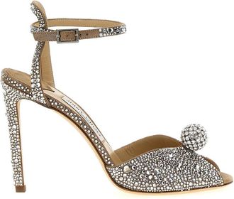 Jimmy Choo London Beige Crystal Sacora Heels