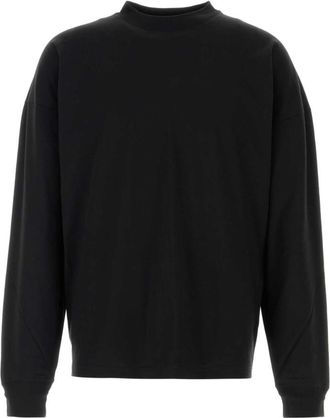 The Row Black Mock Collar T-Shirts