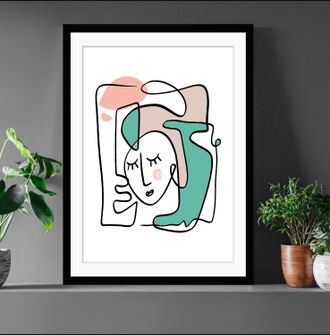 Queence Bild »Ava« Abstrakt Figuren Gemälde Gesicht Kunst