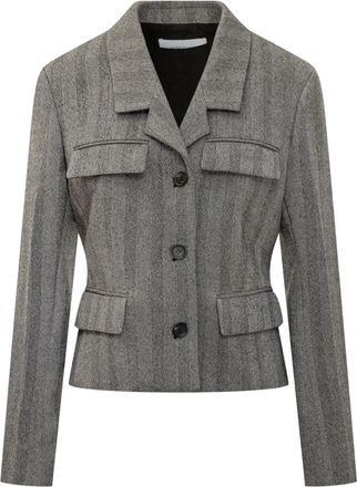 Ferragamo Jack met meerdere zakken en visgraatpatroon - Zwart