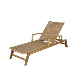 Maisons du monde Tumbona profesional de madera de acacia y resina tejida