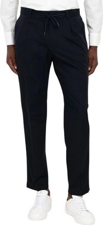 Manuel Ritz Technical Fabric Trousers with Drawstring - male - Manuel Ritz - Cropped Trousers - Blue - 2XL - Trousers